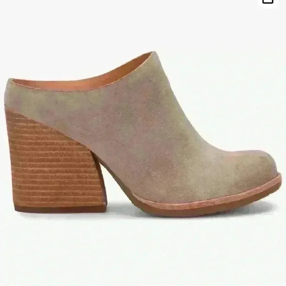 KORK-EASE Challis Women’s  Mustang Gray Suede Chunky Heel Mules 10 M/ 42 - Picture 1 of 12